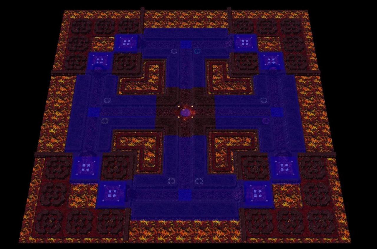 [28/10/2010] So sieht Hell TD in der Übersicht aus. Bis zu acht Spieler können die Basis verteidigen, die sich übrigens genau in der Mitte der Karte befindet. Falls Sie Tower Defense nicht kennen: Sie verteidigen sich nur mit Abwehr-Türmen - sonst nichts.