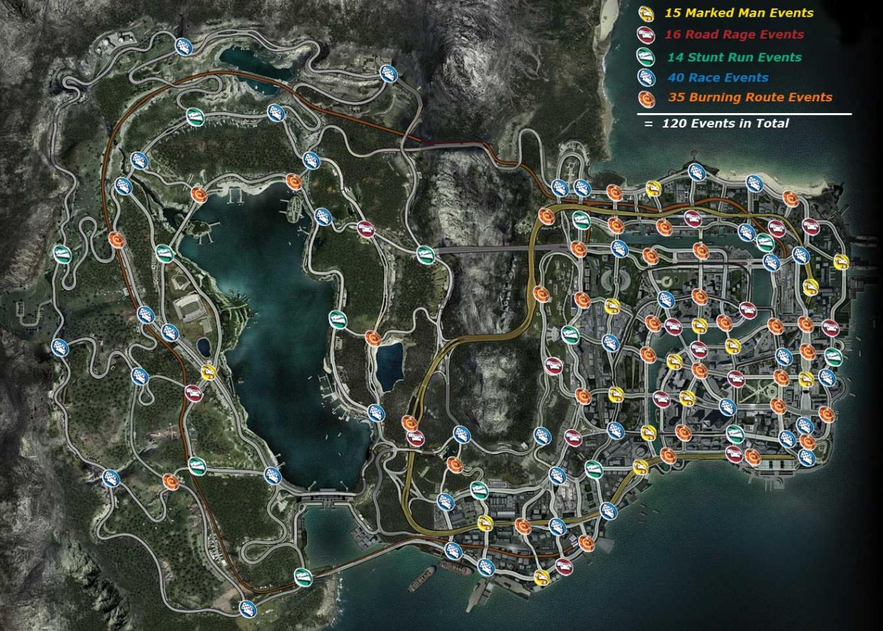 [06/10/2010] Die Rennspiel-Welt von Burnout-Paradise ist rund 56 km² groß.