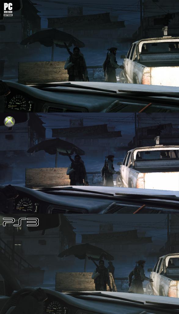 [11/10/2010] PC Games vergleich die unterschiedlichen Plattformen hinsichtlich der Grafikqualität von Medal of Honor. PC vs. Xbox 360 und PS3.