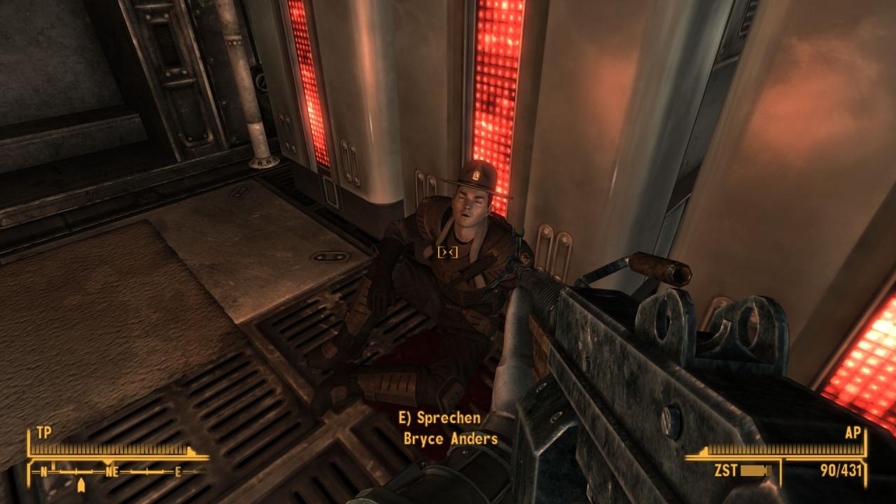 [03/11/2010] In Vault 3 finden wir in einem Geheimraum, der von den Wohnquartieren aus zugänglich ist, den Ranger Bryce Anders. Mit unserer Hilfe bringt der den Anführer der Unholde, Motor-Runner zur Strecke.