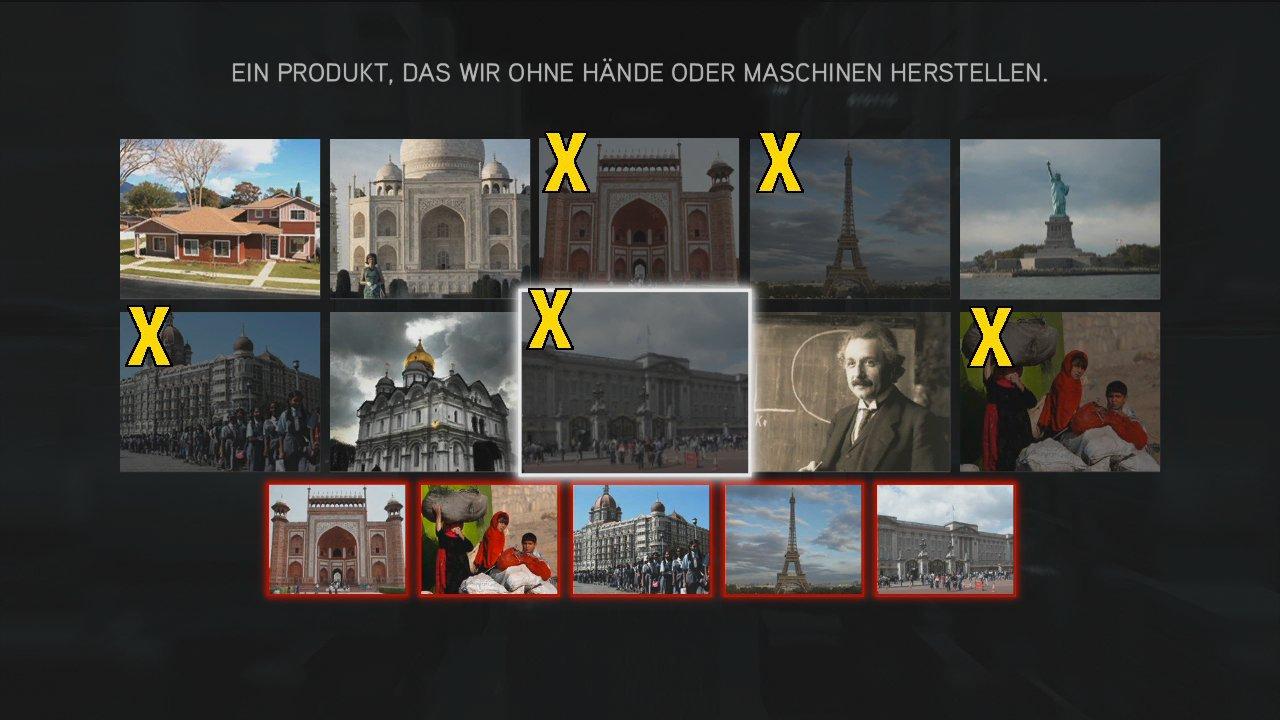 [16/11/2010] Assassin's Creed: Brotherhood Komplettlösung: Glyphen-Rätsel Nr. 10: Beim linken Rätsel wählt ihr alle Bilder, auf denen Kinder zu sehen sind. 