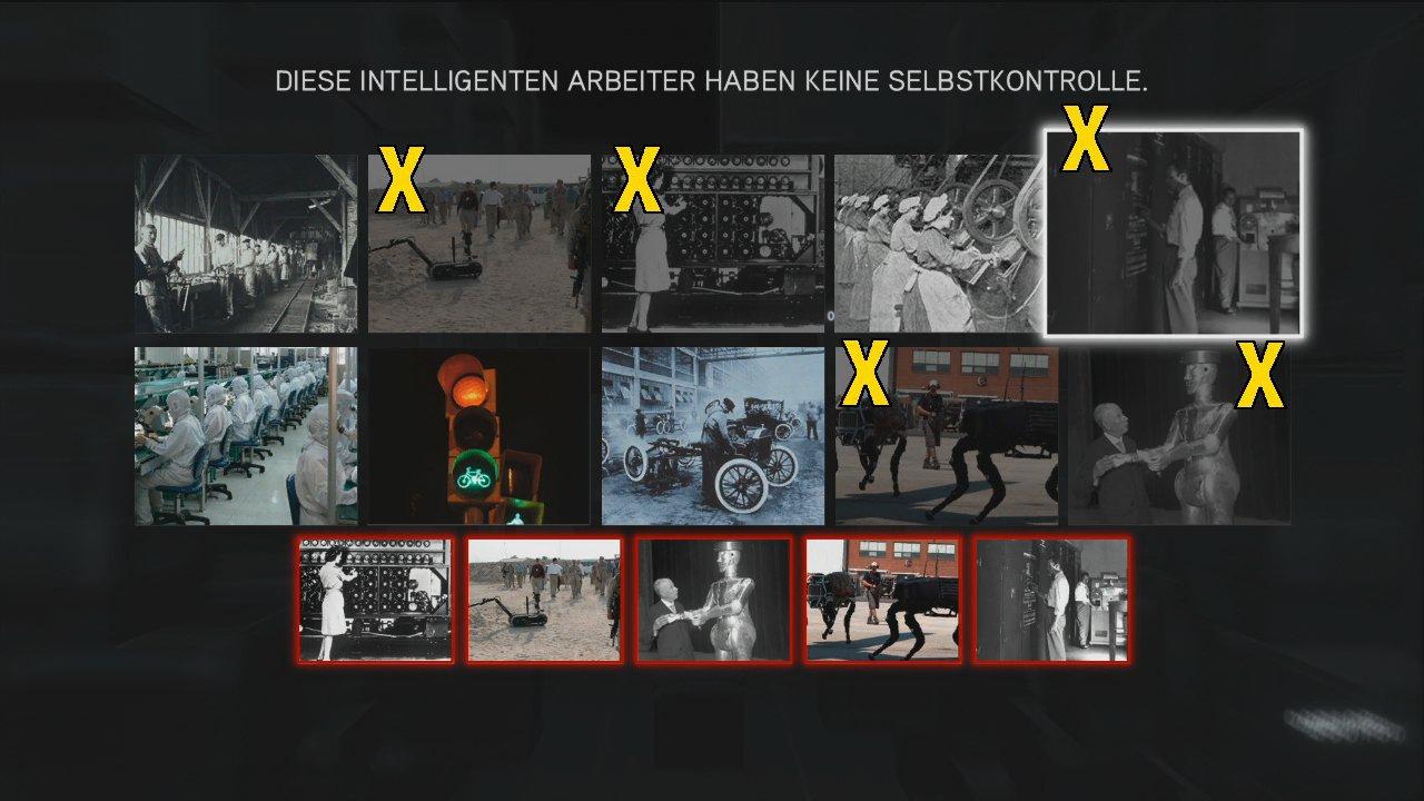 [16/11/2010] Assassin's Creed: Brotherhood Komplettlösung: Glyphen-Rätsel Nr. 4: In diesem Bilderrätsel sind Maschinen gesucht, die nicht selbstgesteuert sind.