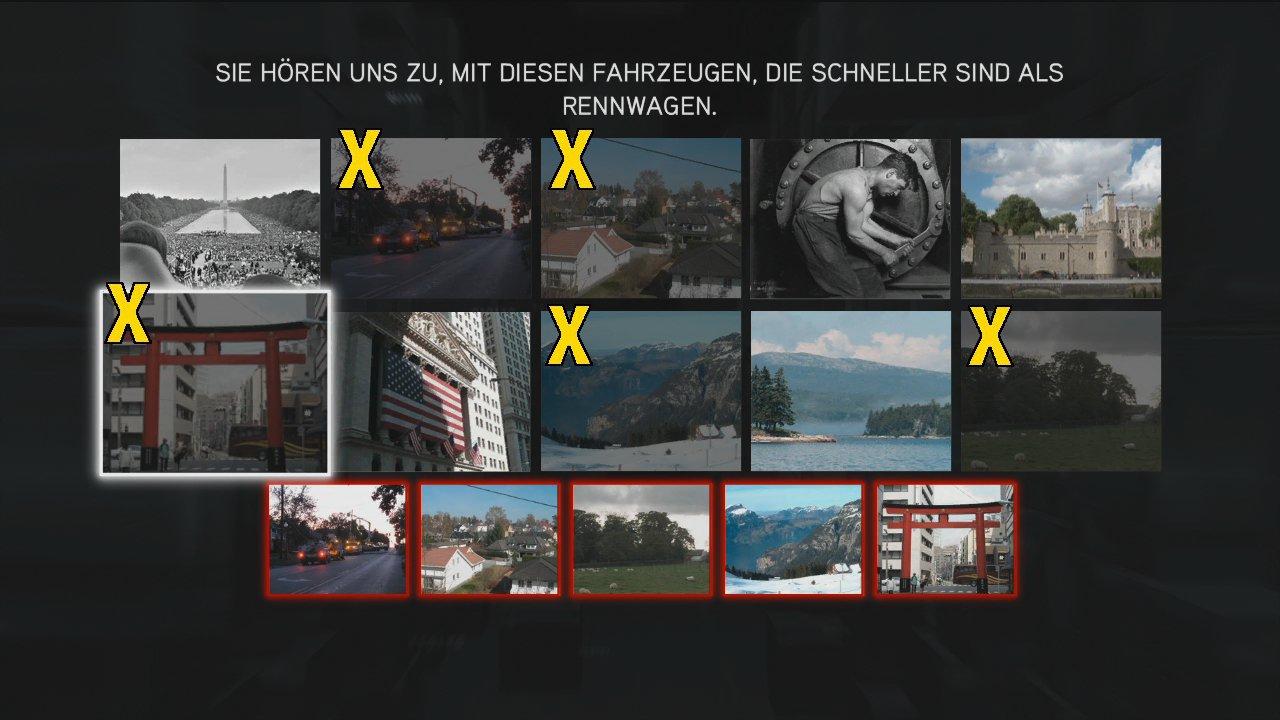 [16/11/2010] Assassin's Creed: Brotherhood Komplettlösung: Glyphen-Rätsel Nr. 9: Der Tipp beschreibt Datenleitungen, die Informationen unglaublich schnell transportieren. Wählt die fünf Bilder aus, auf denen ihr Leitungen erkennt.