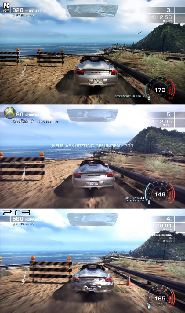 [10/11/2010] Need for Speed: Hot Pursuit im Grafikvergleich. PC (oben) gegen Xbox 360 (Mitte) und Playstation 3 (unten). Welche Version gefällt Ihnen am besten? (3)
