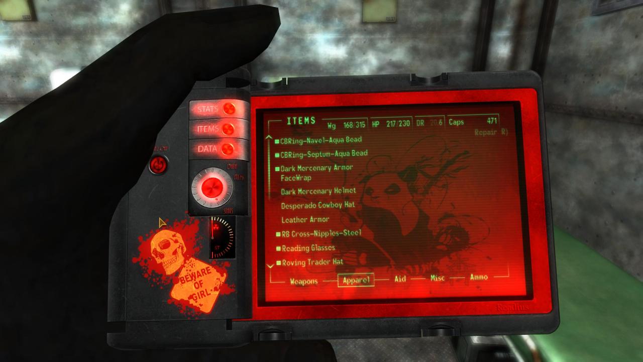 [01/12/2010] Fallout New Vegas-Mods - Official Pipboy Readius - New Vegas Edition bringt ein neues Design für Ihren Taschencomputer.