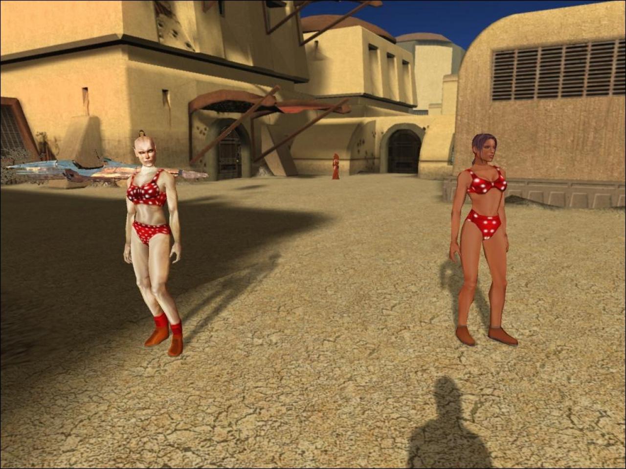 [16/12/2010] Auch im Knights of the Old Republic-Universum gibt es Weihnachten. Da zum Fest nicht notwendigerweise Schnee liegen muss, können auch die Christmas-Bikinis von Joris Christmas Mod Skins bei entsprechender Jahreszeit ausgepackt werden.