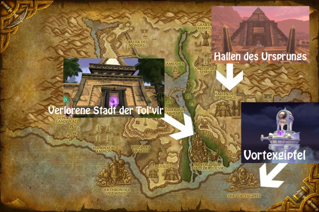 [06/12/2010] Die Eingänge zu den Cataclysm-Instanzen in Uldum.