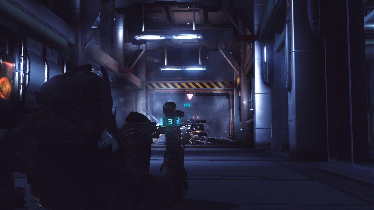 [14/01/2011] Dead Space 2 Lösung: Durch das große Tor wird alles und jeder ins Weltall gesaugt, damt es Ihnen nicht auch so ergeht, müssen Sie das Tor schließen, indem Sie auf den dreieckigen Schalter schießen.