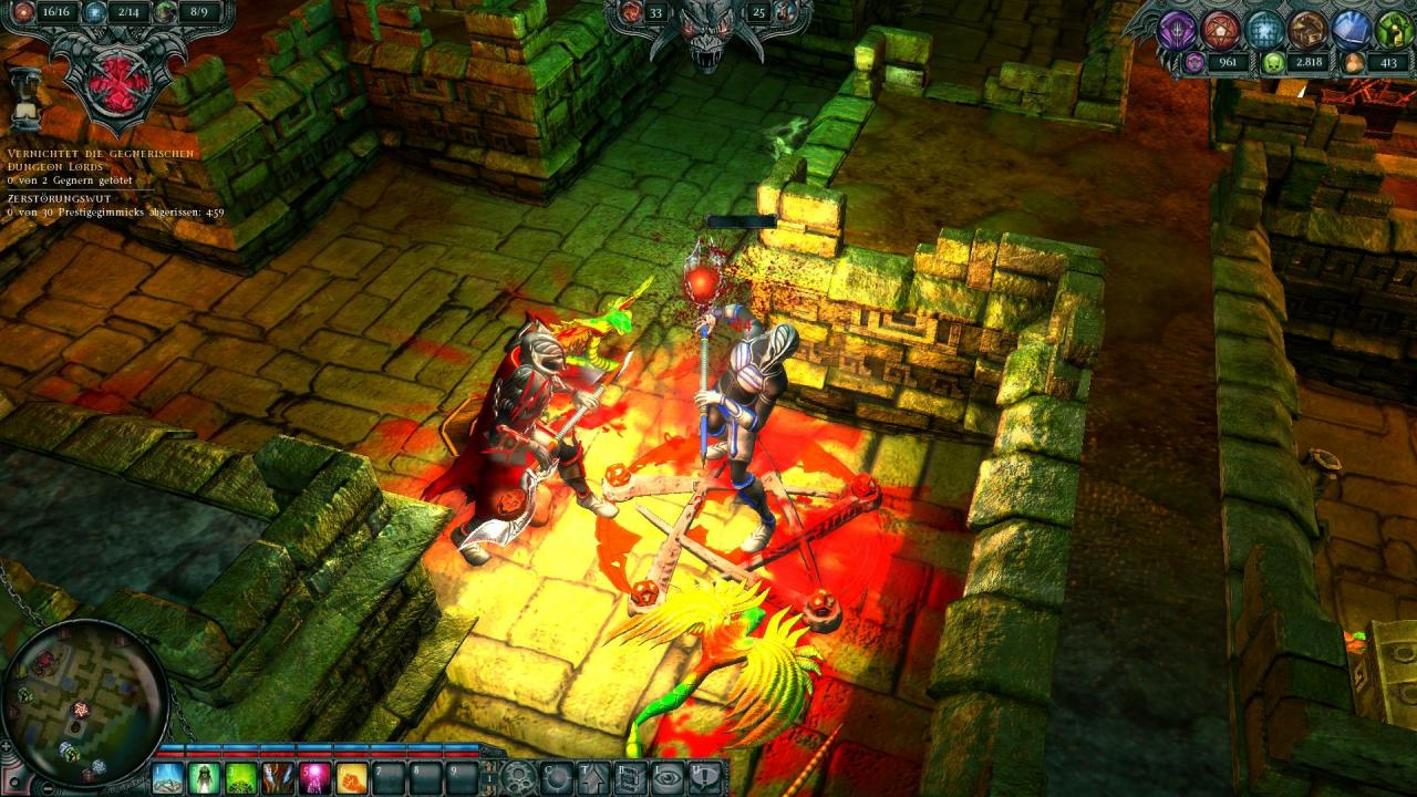 [26/01/2011] Wenn Sie in einer Mission gegen einen anderen Dungeon-Lord antreten (oder gegen mehrere), dann stellen Sie sich auf ­einen langwierigen Level ein. Die Kerle agieren einigermaßen schlau und sind recht stark. Sonst kann man dies von der KI nicht behaupten.