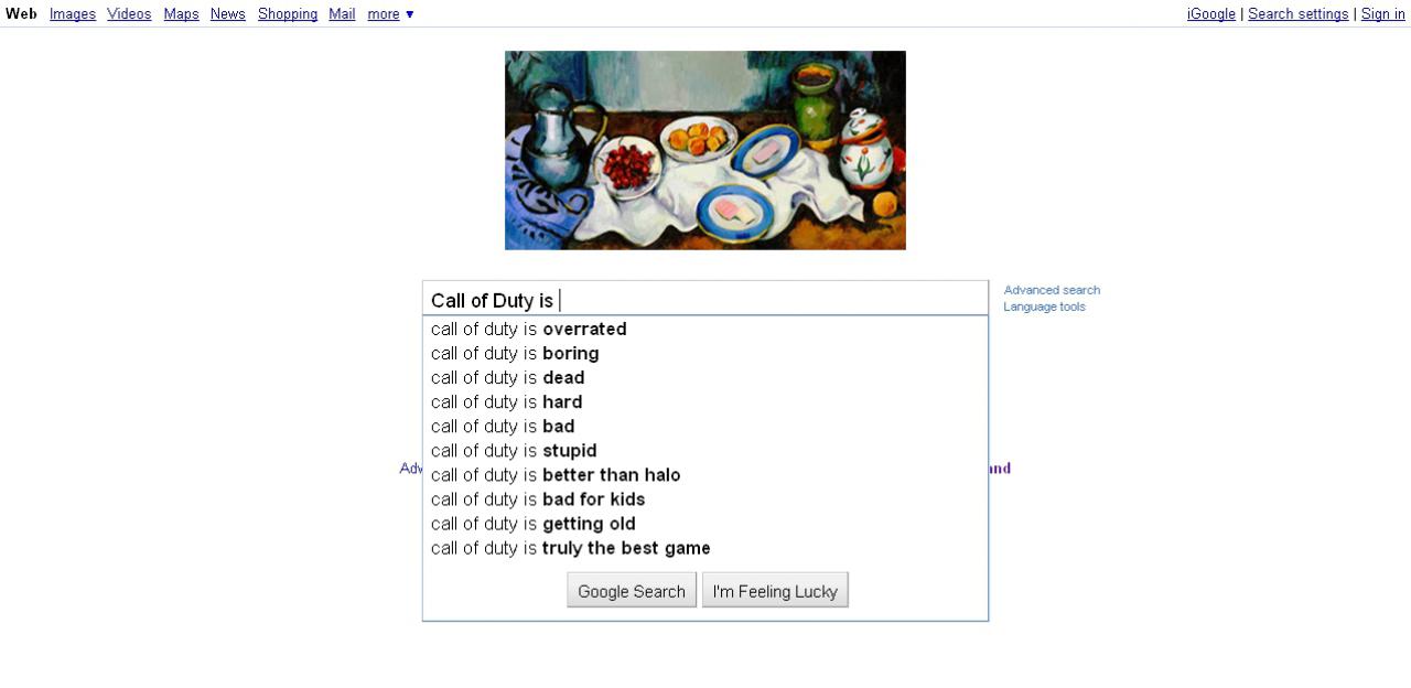 [19/01/2011] Gibt man bei Google Games, Publisher oder die Namen einiger Charaktere ein, erhält man zum Teil die abstrusesten Vorschläge. Hier eine Auswahl. (2)