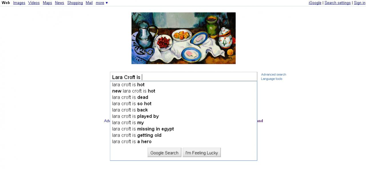 [19/01/2011] Gibt man bei Google Games, Publisher oder die Namen einiger Charaktere ein, erhält man zum Teil die abstrusesten Vorschläge. Hier eine Auswahl. (15)