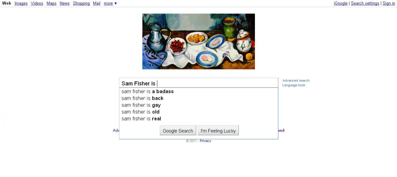 [19/01/2011] Gibt man bei Google Games, Publisher oder die Namen einiger Charaktere ein, erhält man zum Teil die abstrusesten Vorschläge. Hier eine Auswahl. (21)