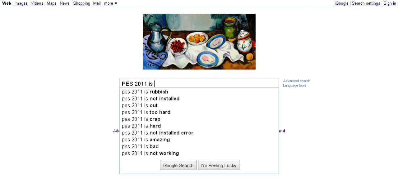[19/01/2011] Gibt man bei Google Games, Publisher oder die Namen einiger Charaktere ein, erhält man zum Teil die abstrusesten Vorschläge. Hier eine Auswahl. (25)