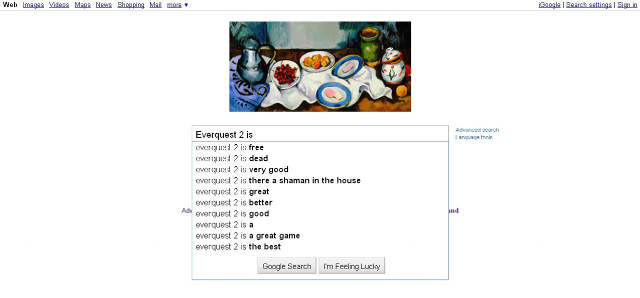 [19/01/2011] Gibt man bei Google Games, Publisher oder die Namen einiger Charaktere ein, erhält man zum Teil die abstrusesten Vorschläge. Hier eine Auswahl. (26)