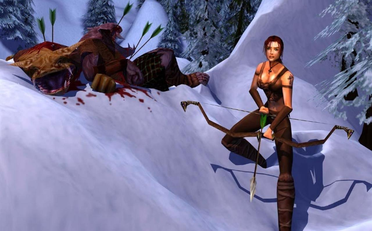 [27/01/2011] Rynn hofft, dass der Dschungel ihr Schutz vor den Drachen bietet. Auch sie hat ein Auge auf den Duke geworfen und streitet sich mit Lara um ihn. Den Duke freut's, denn er beglückt auch gerne zwei Frauen. Luxusgegenstand: Pfeil und Bogen.