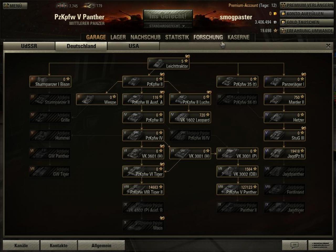 [24/01/2011] Jede Nation hat so einen Baum, in dem die Panzer aufgelistet sind. Die verschiedenen Reihen stellen je ein Tier, also eine Klasse, dar.