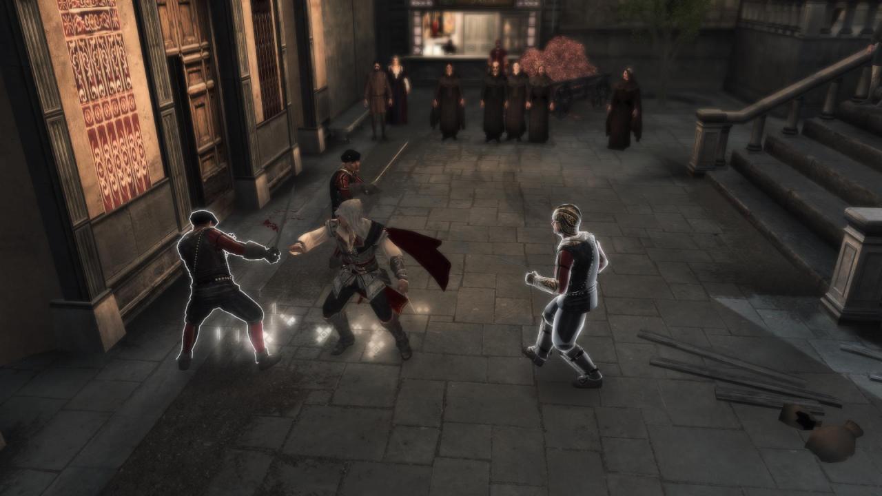 [21/02/2011] In diesen beiden Bildern kann man besonders die Unterschiede anhand der Rüstungen und Bodentexturen erkennen. Im Bild: Assassin's Creed 2