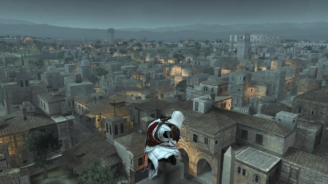 [18/02/2011] Die Unterschiede hinsichtlich der Beleuchtungseffekte werden in diesen beiden Bildern deutlich. Im Bild: Assassin's Creed: Brotherhood mit minimal Grafikeinstellungen 