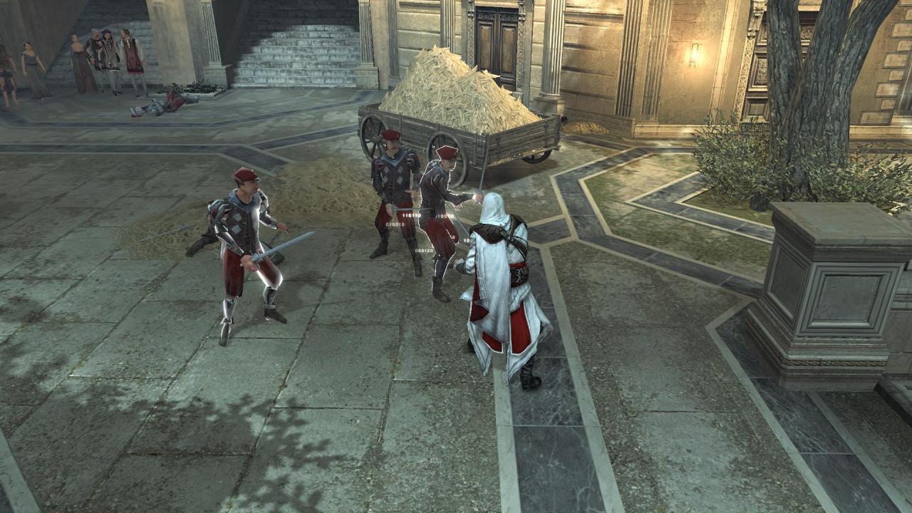 [18/02/2011] Hier sind die Unterschiede nicht so deutlich wie im Screenshot zuvor, dennoch bemerkbar. Im Bild: Assassin's Creed: Brotherhood mit minimal Grafikeinstellungen 