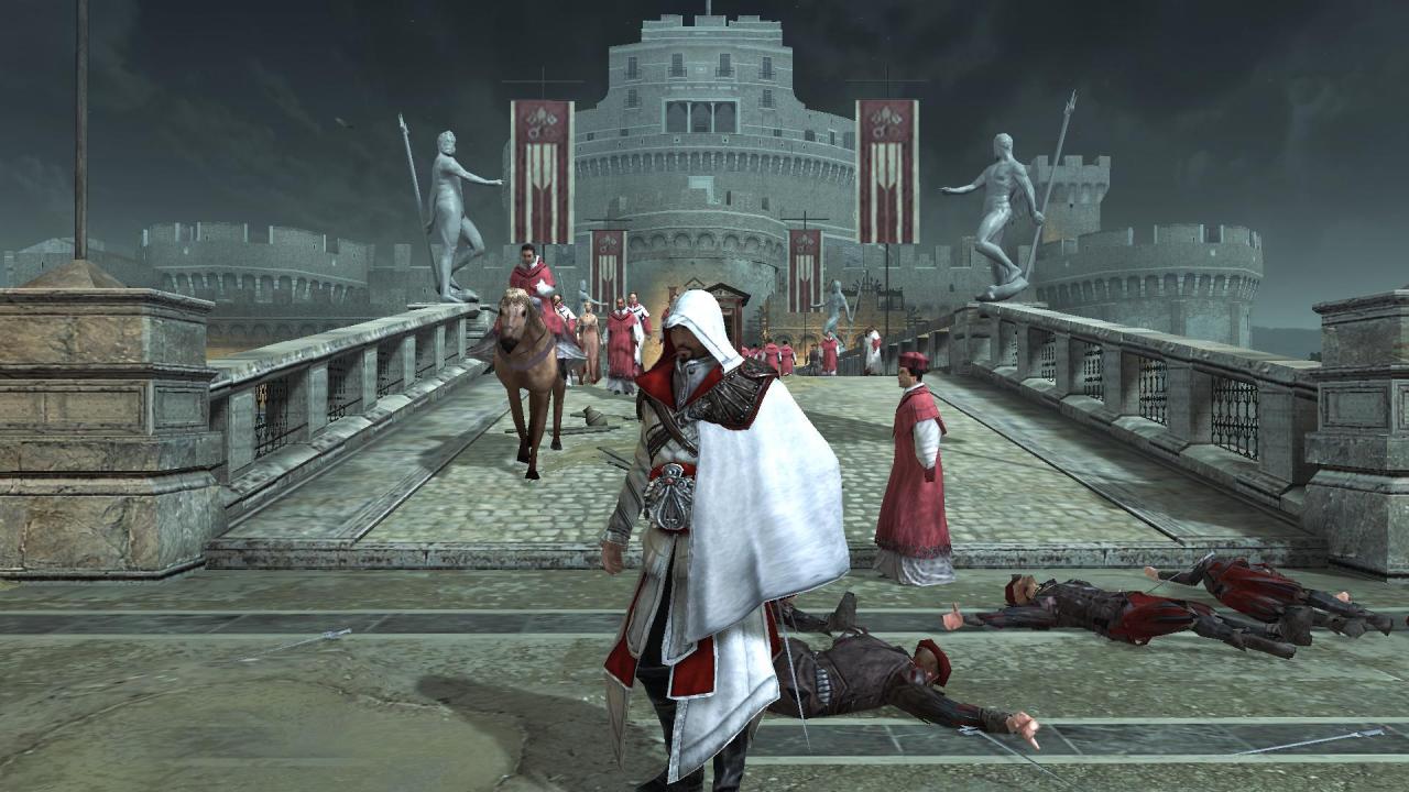 [18/02/2011] Die minimal Grafikeinstellungen ziehen vor den maximal Einstellungen sogar ihren Hut. Im Bild: Assassin's Creed: Brotherhood mit minimal Grafikeinstellungen 