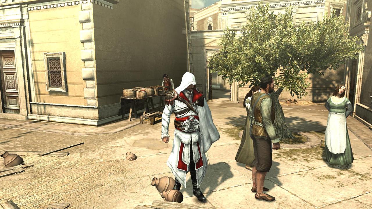[18/02/2011] Hier wirken sie etwas zu grell. Im Bild: Assassin's Creed: Brotherhood mit minimal Grafikeinstellungen 