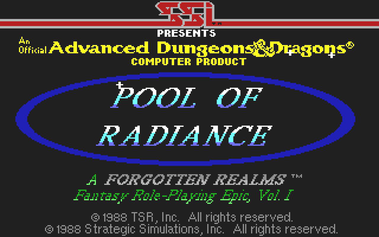 [10/02/2011] Pool of Radiance 1988 Startbildschirm