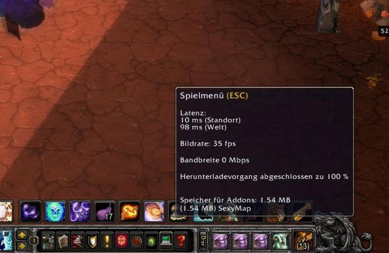 [14/02/2011] Bei World of Warcraft werden euch zwei Latenzen angezeigt - bei 