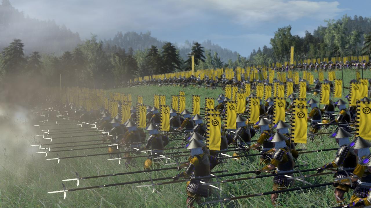 [02/02/2011] Hier formieren sich die Yagi Ashigaru, um gegen anrückende Kavallerie anzutreten. In dieser Formation sind sie aber anfällig gegen Beschuss.