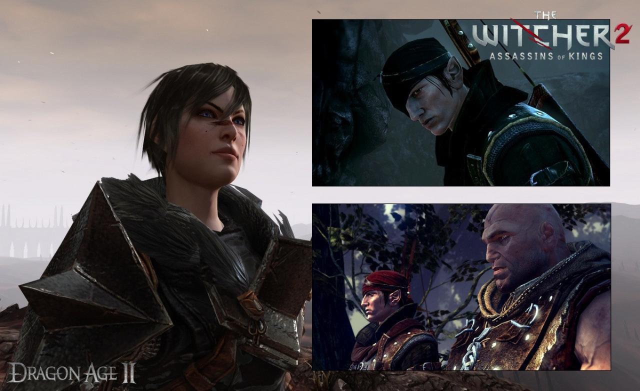 [25/02/2011] Grafikvergleich der Rollenspiel-Charaktere in Dragon Age 2 (links) und The Witcher 2 (rechts).