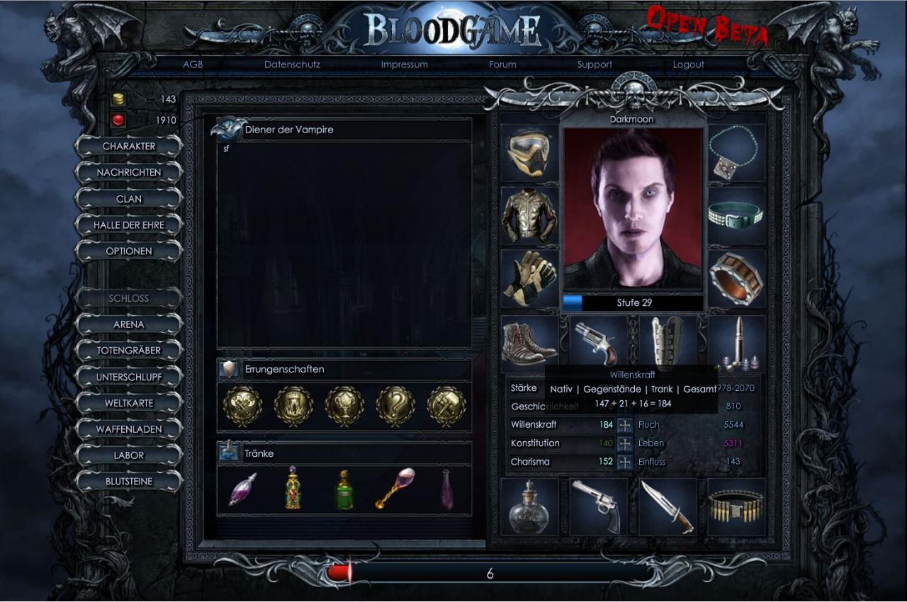 [25/03/2011] Bloodgame: Achten Sie darauf, Ihre Attribute taktisch klug zu verbessern.