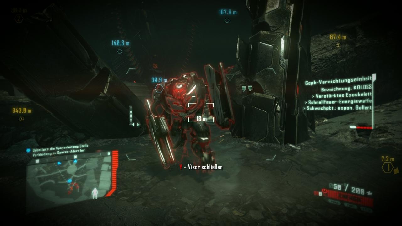 [21/03/2011] Crysis 2: Mit der zoombaren Taktikansicht prüft man das vor einem liegende Gelände und markiert patrouillierende Gegner, die danach im Kampf leichter auszumachen sind. 