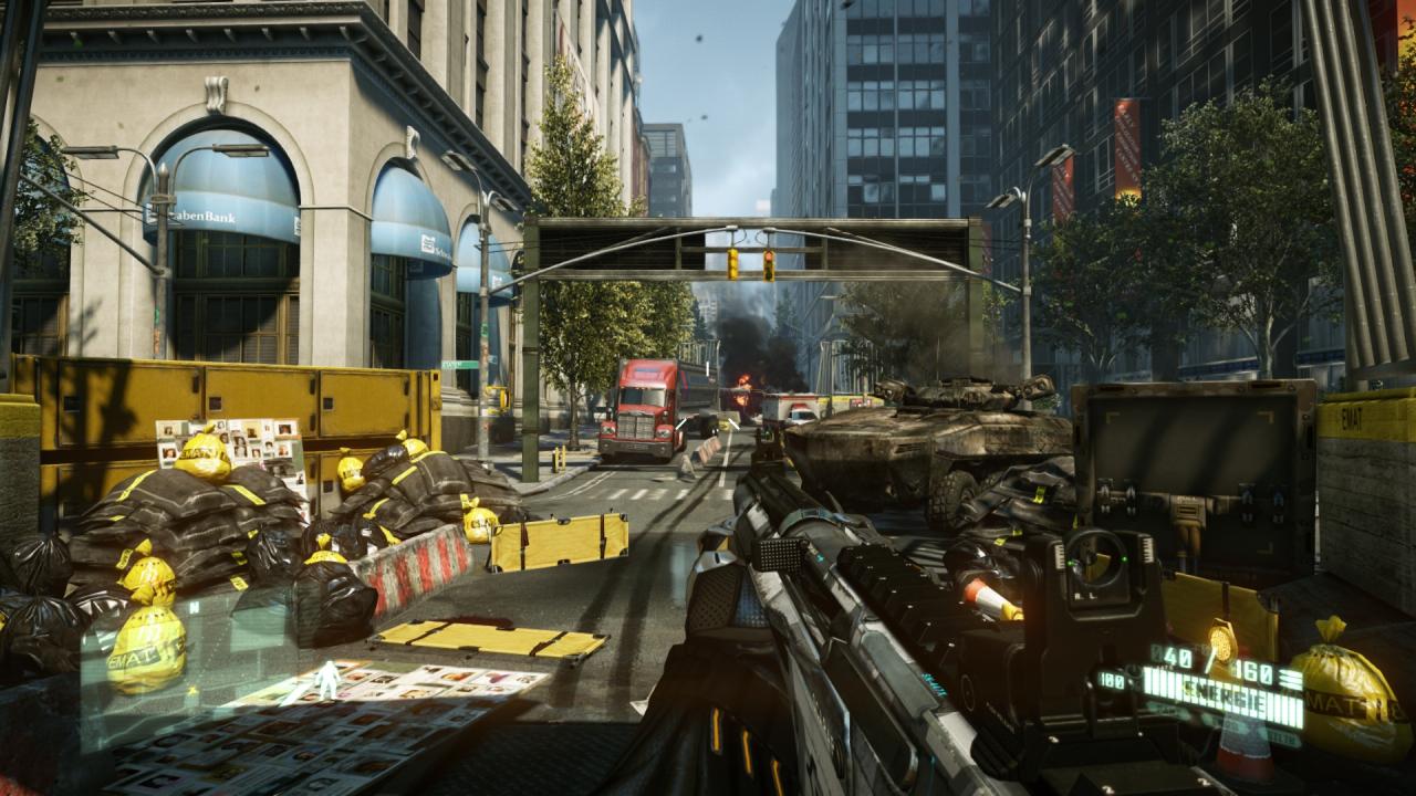 [21/03/2011] Crysis 2: Obwohl die grafisch eindrucksvollen Levels oft sehr weitläufig wirken, sind sie in der Regel doch klar abgegrenzt und linearer aufgebaut als im Vorgängerspiel.