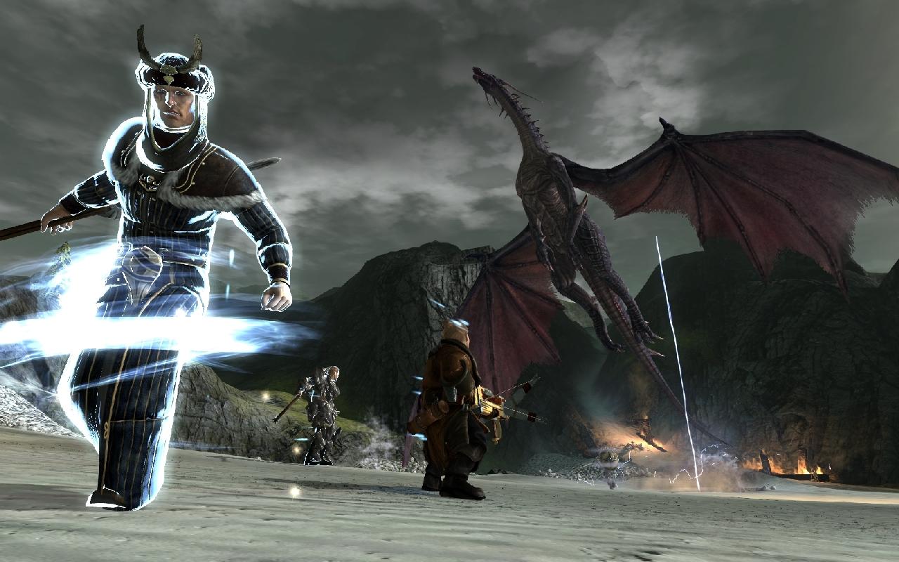 [07/03/2011] Dragon Age 2: Bei diesem Hochdrachen ist die Rollenverteilung in der Gruppe wichtig, da die geflügelte Echse mehrere Attacken draufhat.