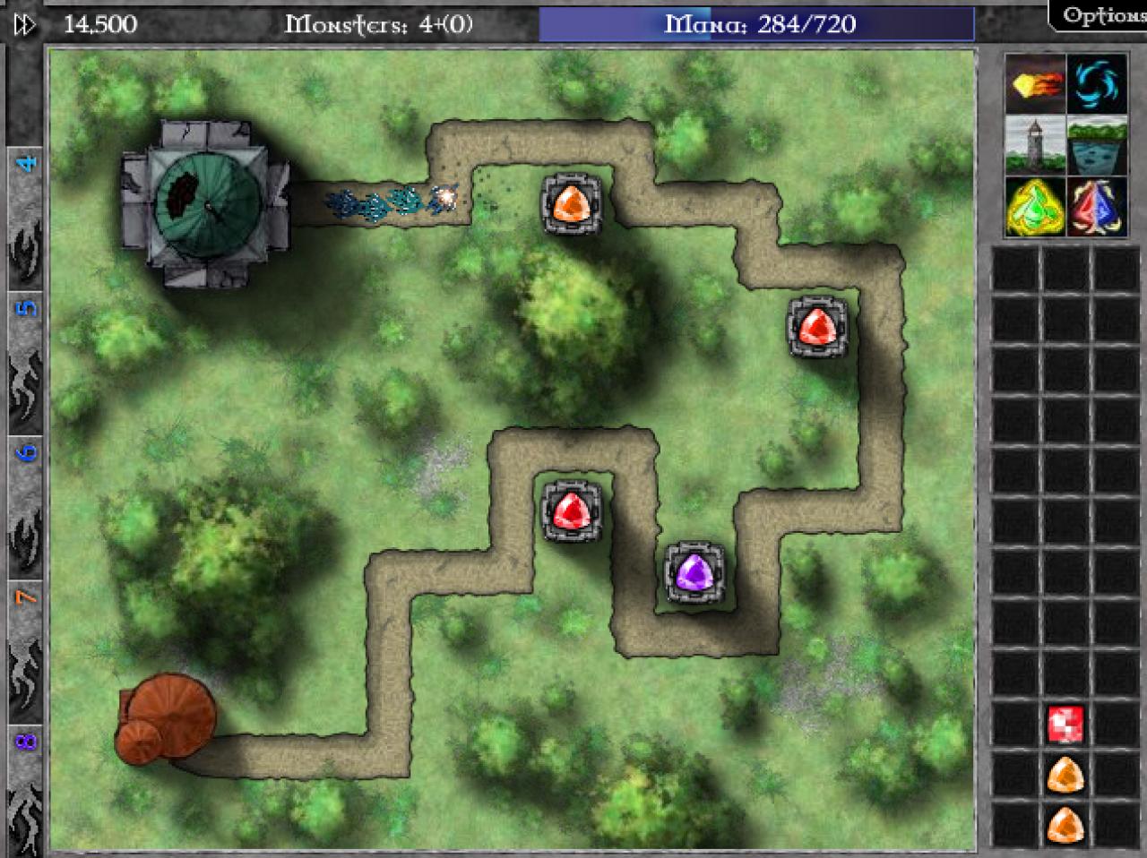 [21/03/2011] Platz 4: GemCraft - Neben dem typischen Tower Defense-Elementen gilt es in dem Spiel magische Edelsteine zu erstellen und zu kombinieren, die für die Austattung der Geschütztürme benötigt werden.