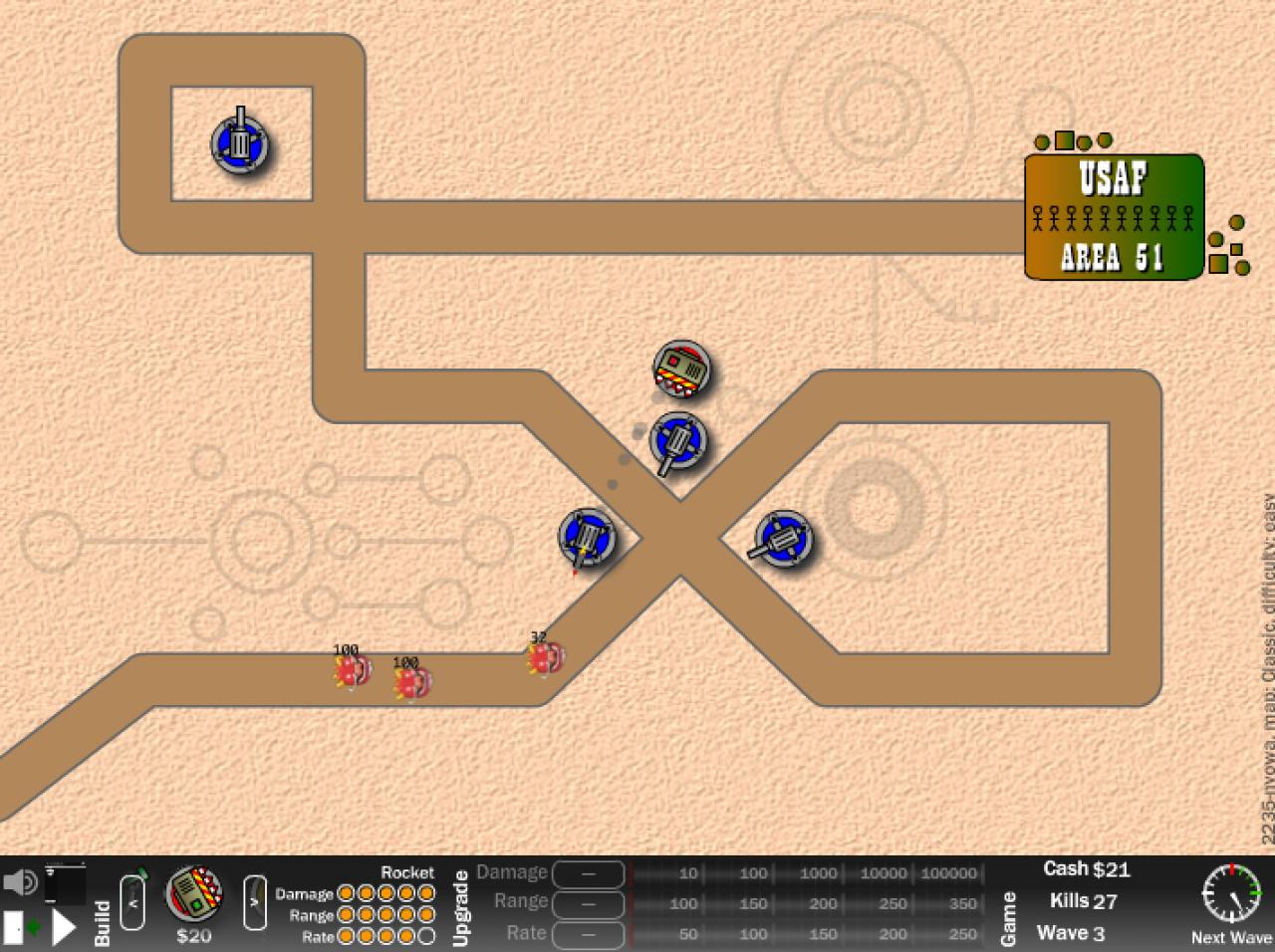 [21/03/2011] Platz: 12 Onslaught - Ein weiterer Tower Defense-Klassiker in dem es möglich ist mit den Geschützen verheerende Kombo-Attacken durchzuführen. Das richtige Upgraden und Plazieren erfordert einiges an Taktik.