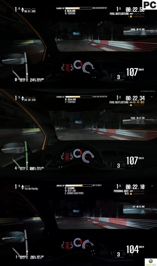 [28/03/2011] Shift 2 Unleashed im Grafikvergleich. Oben sehen Sie die PC-Version. In der Mitte finden Sie Shift 2 für PS3, ganz unten das Rennspiel auf Xbox 360. (3)