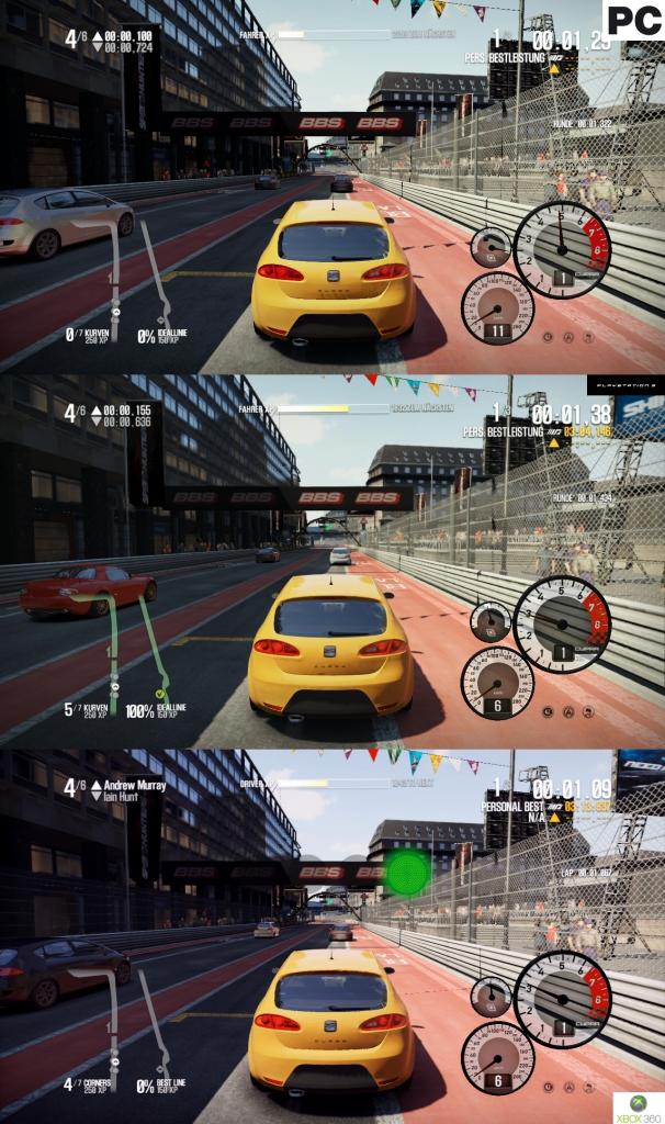 [28/03/2011] Shift 2 Unleashed im Grafikvergleich. Oben sehen Sie die PC-Version. In der Mitte finden Sie Shift 2 für PS3, ganz unten das Rennspiel auf Xbox 360. (5)