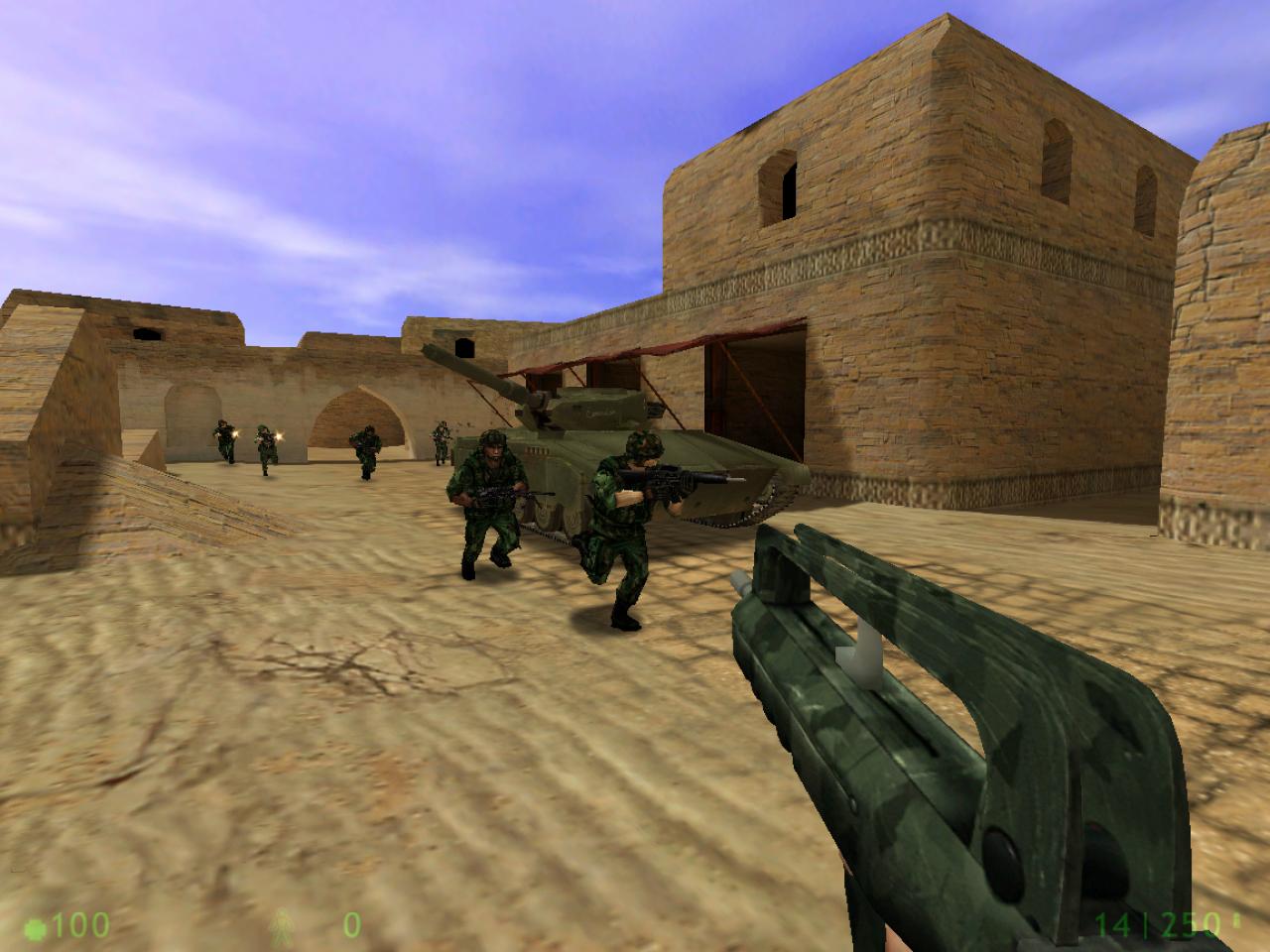 [17/03/2011] Dieser Bildausschnitt aus den frühen Team Fortress 2-Entwürfen erinnert stark an die Basis der Anti-Terrors aus Counter-Strike. Wie man heute weiß, hat Valve das Design für Team Fortress 2 noch einmal stark überarbeitet.