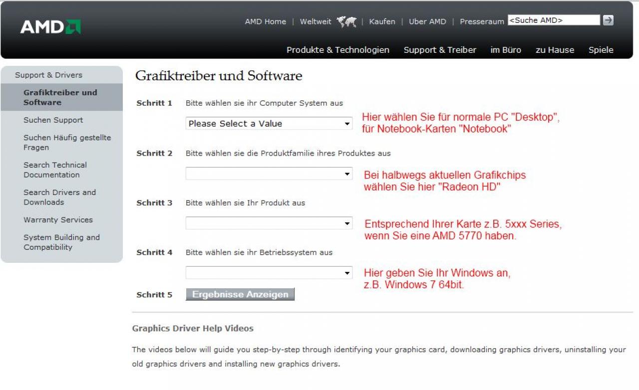 [04/03/2011] Treiberauswahl für Ihre AMD Radeon-Grafikkarte