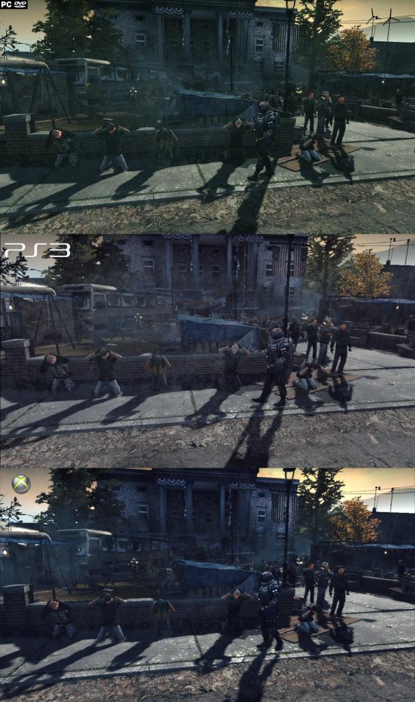 [14/03/2011] In diesem Vergleich achten Sie auf den Boden und die Figuren. Während die PC-Version durch Schärfe besticht, wirken die Konsolen-Bilder verwaschen.