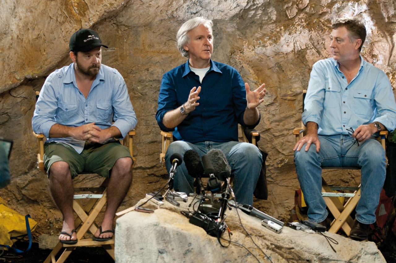 [19/04/2011] Von links: Alister Grierson, James Cameron, Andrew Wight
