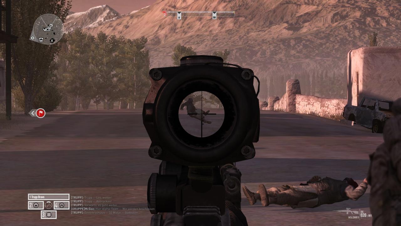 [19/04/2011] Red River versteht sich als Taktik-Shooter mit einem Hauch Militär-Simulation. Entsprechend actionarm fallen die Schießereien aus, Gegner nehmt ihr meist aus großer Entfernung unter Feuer.