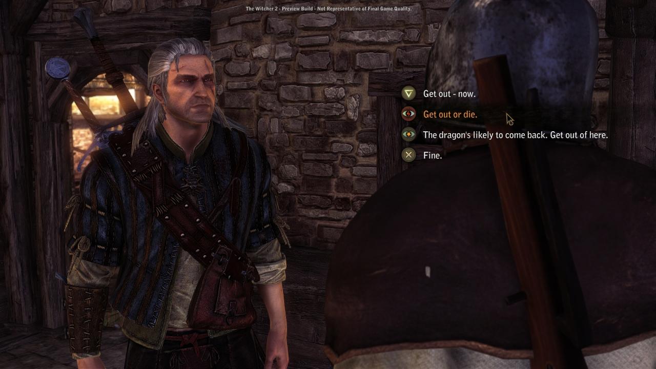 [15/04/2011] In Dialogen kann Geralt seine Gesprächspartner nun auch einschüchtern oder überreden.
