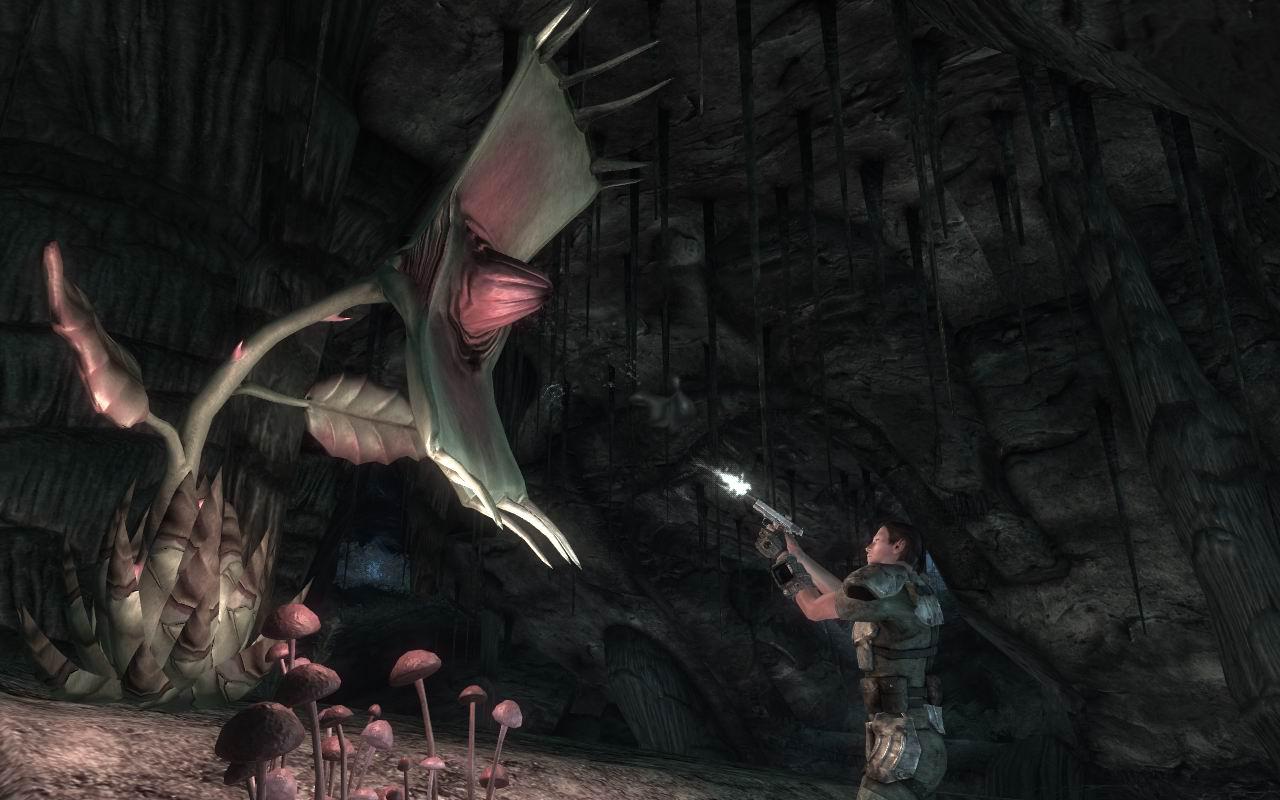 [19/05/2011] Die Nachwirkungen des Atomkriegs von 2077 haben in der Welt von Fallout: New Vegas für einige bizarre Mutationen der Flora und Fauna gesorgt. Eine davon ist die Spore Plant, eine Art mutierte Venusfliegenfalle, die so groß geraten ist, dass nicht nur Fliegen sich vor ihr in Acht nehmen müssen.