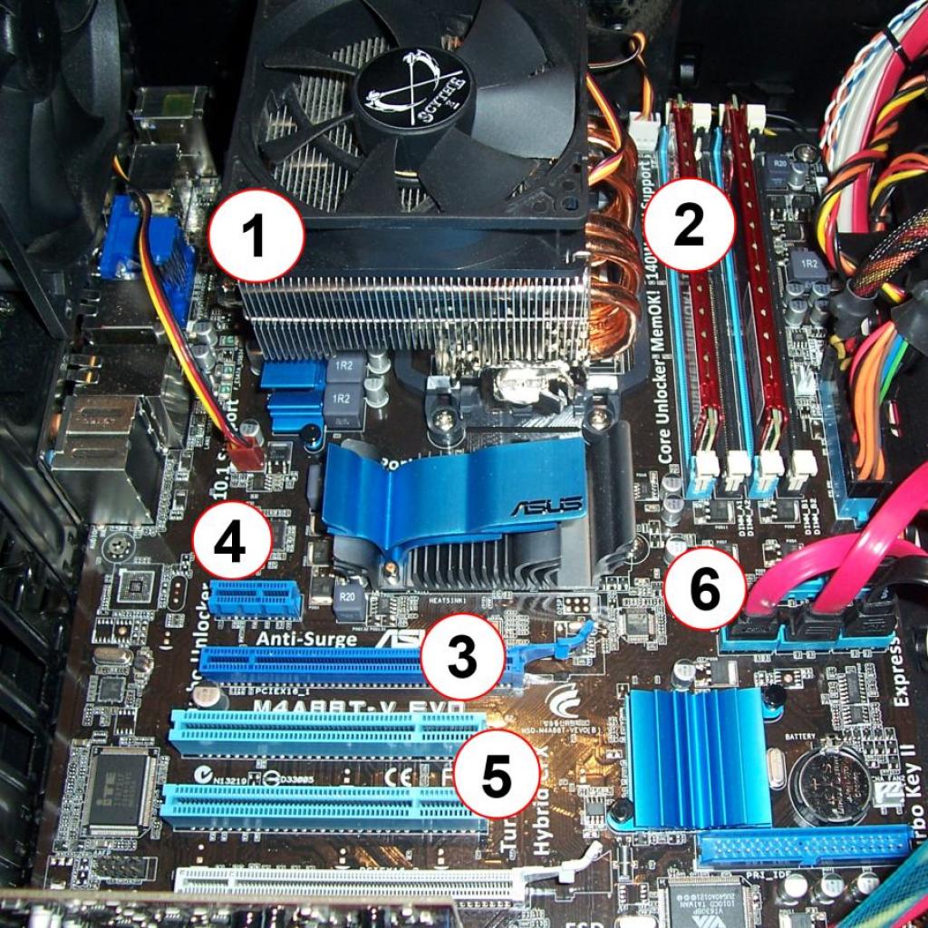 [27/05/2011] Wichtige Slots in der Übersicht, hier beim Asus M4A88T