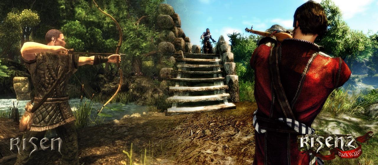 [14/05/2011] Risen 2: Dark Waters im Grafikvergleich mit dem Vorgänger-Rollenspiel. Die hier gezeigten Risen-Screenshots stammen aus der PC-Version des Piranha Bytes-Titels. Ob die von uns verwendeten und jüngst erschienenen Risen 2-Bilder ebenfalls der Windows-Fassung entsprungen sind, ist noch unklar. (3)