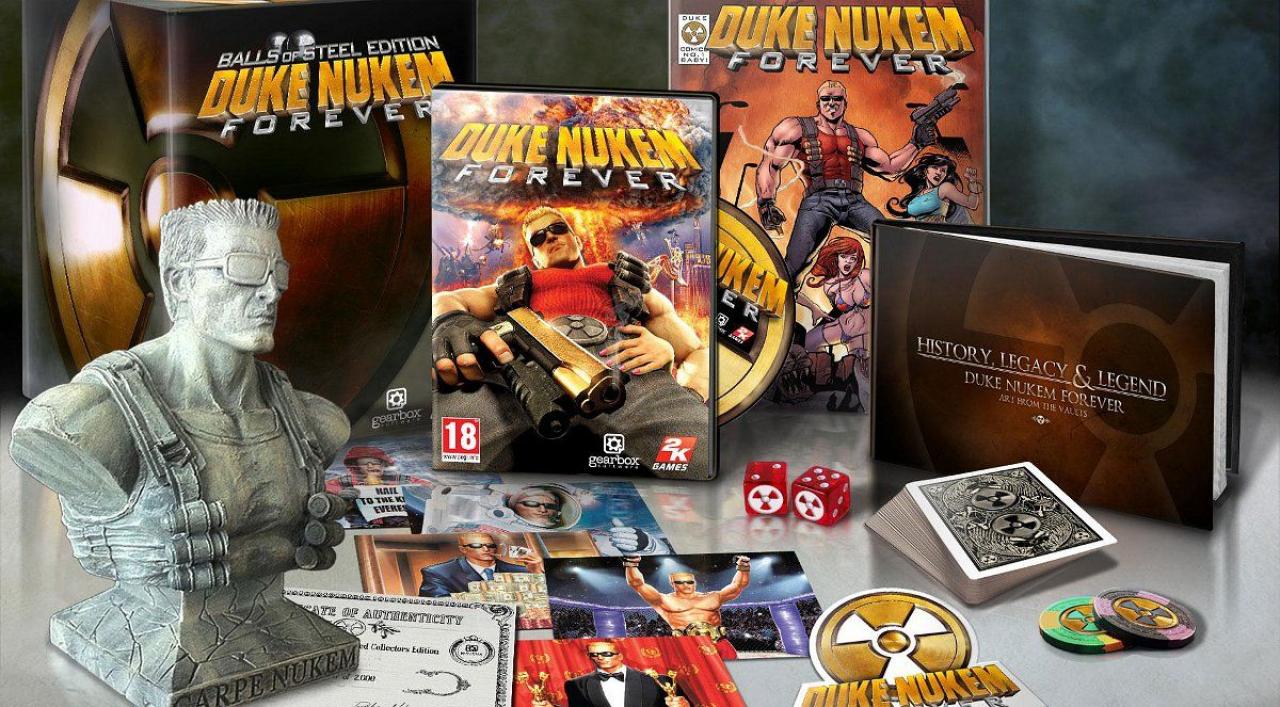 [10/06/2011] Duke Nukem Forever - Balls of Steel Edition - Abgesehen von beinharten Fans der ersten Stunde kam Duke Nukem Forever bei den meisten Spielern nicht gut weg. Die Balls of Steel Edition bot konventionelle, aber dennoch coole Boni, Highlight war die Büste des Helden. Wer den Aufschlag zahlte, ärgerte sich im Nachhinein: Wenige Monate später fanden sich die überschüssigen Exemplare des 