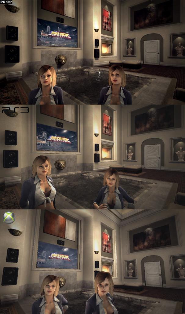[03/06/2011] Der Grafikvergleich zu Duke Nukem Forever: Oben seht ihr die PC-Version, in der Mitte die Variante für PS3, ganz unten die Xbox 360-Edition. (8)