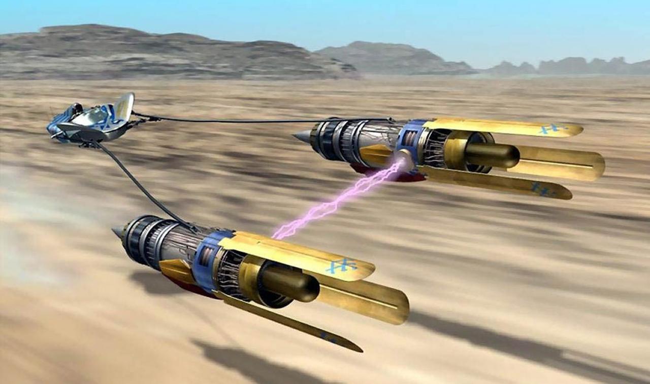 [28/06/2011] Pod-Racer gehören ebenfalls zu den schnellen Fortbewegungsmitteln. Glücklicherweise gibt es auch ein komplettes Spiel, das sich nur um die Rennen der selbstgebauten Gefährte dreht.