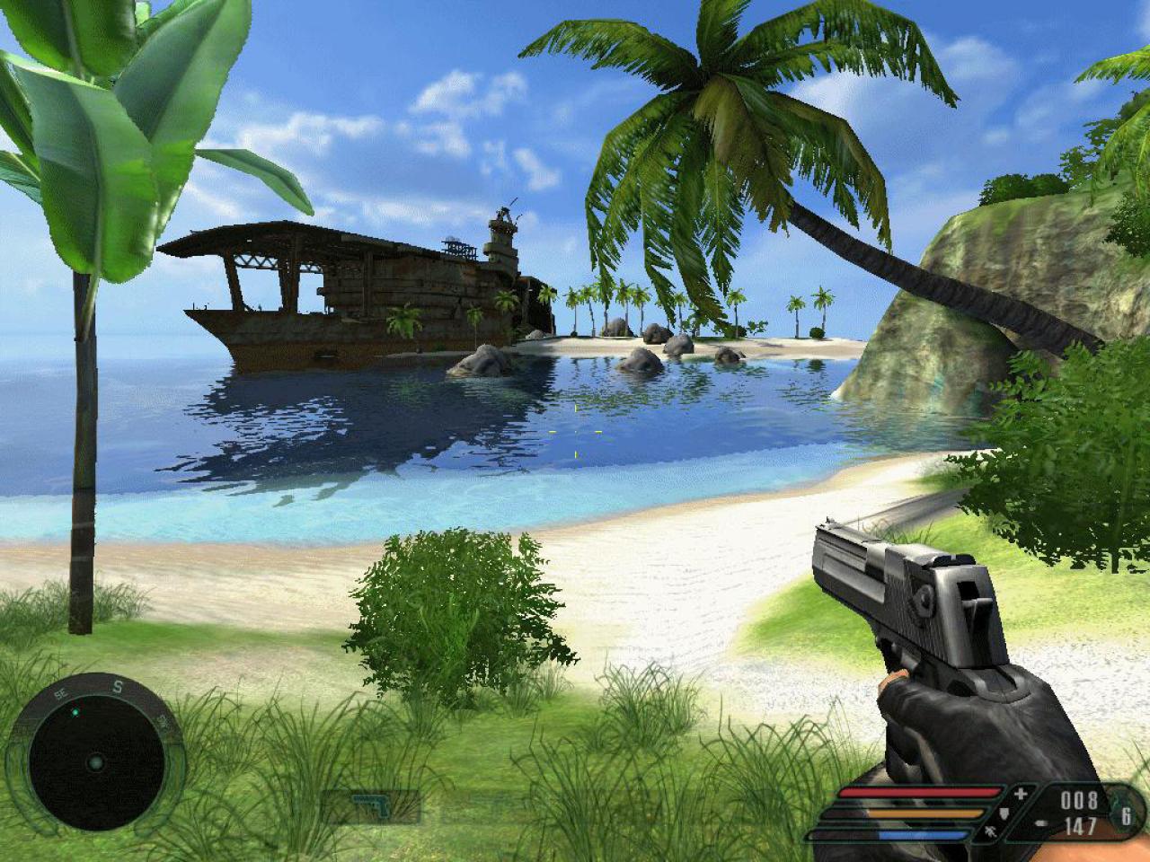 [16/08/2011] (2004) Far Cry - Weiße Strände und traumhafte Buchten umgeben von kristallklarem Wasser eines Ozeans: Far Cry, der Überraschungshit aus Deutschland, verbreitet richtige Urlaubsstimmung. Am schönsten ist die Aussicht auf das Paradies. Von einer höheren Position lässt sich nahezu das gesamte Eiland überblicken - der enormen Sichtweite sei Dank.